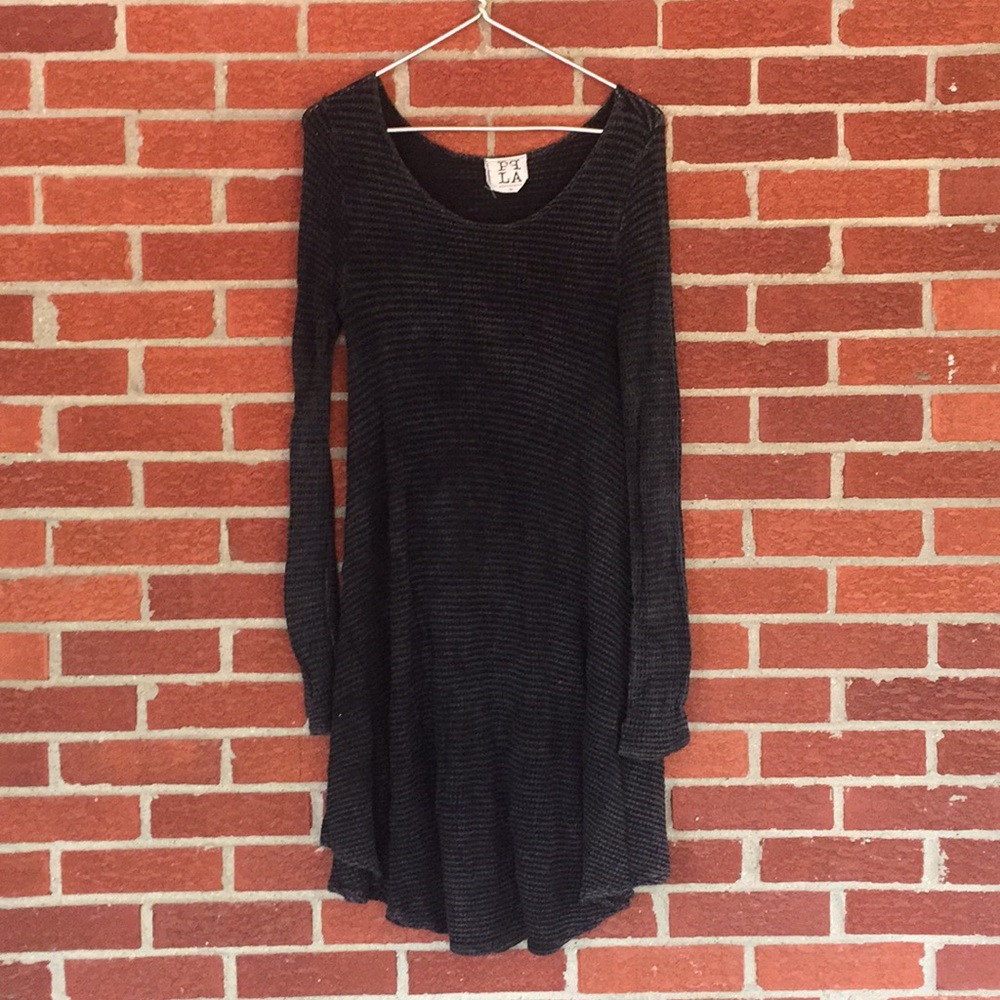 Charcoal long sleeved dress